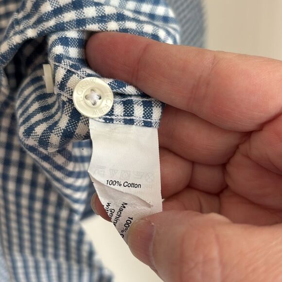 J. Crew Men Blue Checkered Oxford slim long sleeve button down Shirt Medium NWOT - Picture 7 of 9